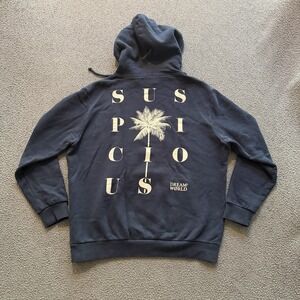 Suspicious Antwerp x Jay Alvarrez "Dream World" Black Skull Palm Tree Hoodie M
